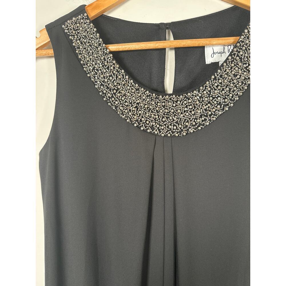 Joseph Ribkoff Beaded Collar Black Shift Dress Womens Size 6 - Picture 3 of 11
